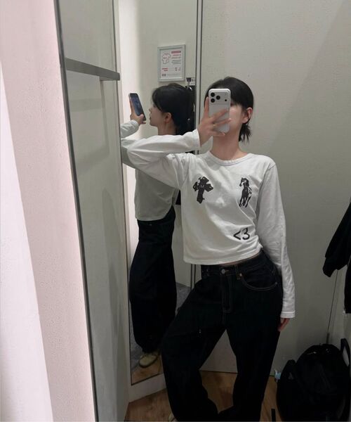 MUCENT(ムセント)の「アンティーククロスポニー長袖Tシャツ(2カラー)(Tシャツ/カットソー・レディース・ブラック/ホワイト・FREE)」の16枚目の写真