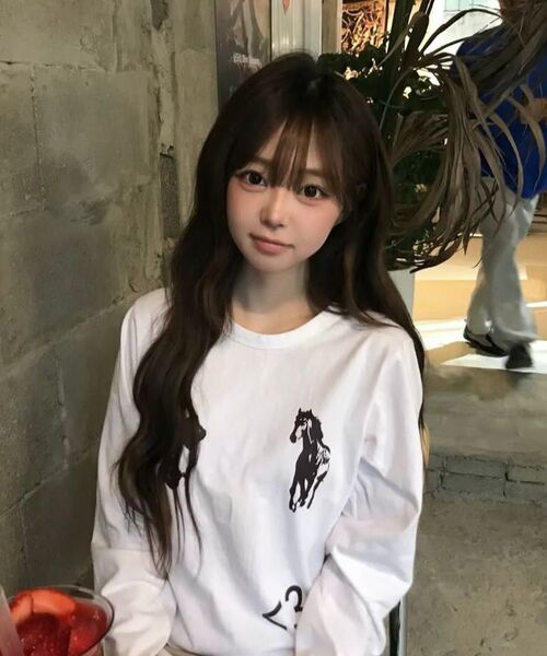 MUCENT(ムセント)の「アンティーククロスポニー長袖Tシャツ(2カラー)(Tシャツ/カットソー・レディース・ブラック/ホワイト・FREE)」の18枚目の写真