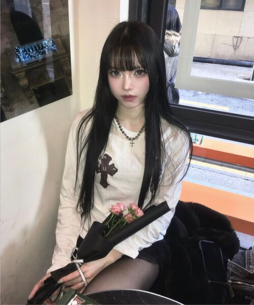 MUCENT(ムセント)の「アンティーククロスポニー長袖Tシャツ(2カラー)(Tシャツ/カットソー・レディース・ブラック/ホワイト・FREE)」の21枚目の写真