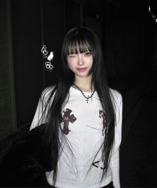 MUCENT(ムセント)の「アンティーククロスポニー長袖Tシャツ(2カラー)(Tシャツ/カットソー・レディース・ブラック/ホワイト・FREE)」の22枚目の写真