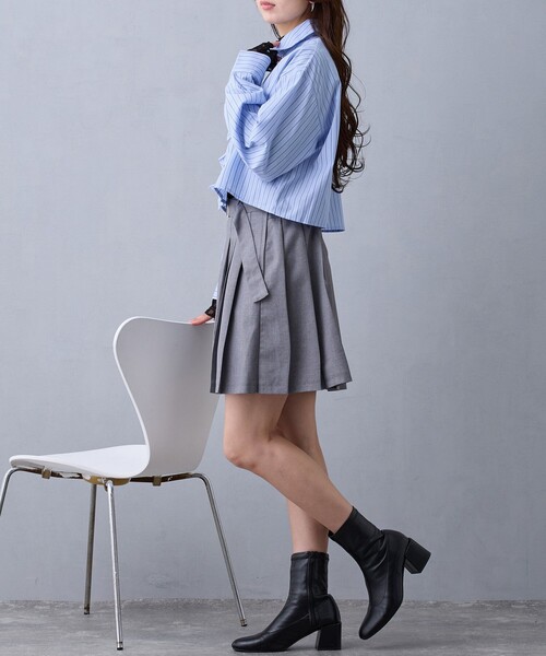 NICOLE CLUB（ニコル　クラブ）の「ストライプフリルシャツ（シャツ/ブラウス・レディース・ブルー/ピンク・M）」の9枚目の写真