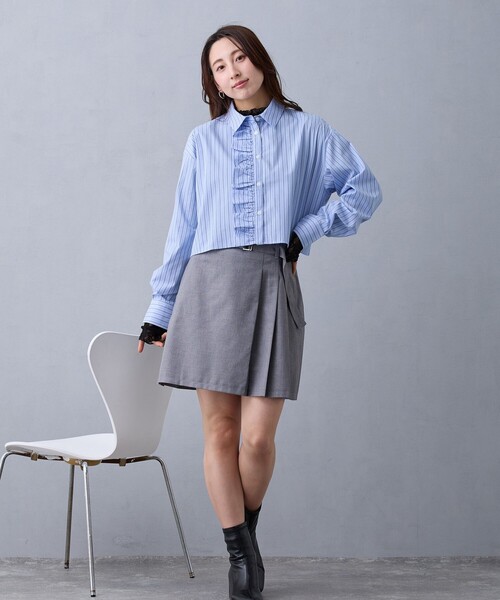 NICOLE CLUB（ニコル　クラブ）の「ストライプフリルシャツ（シャツ/ブラウス・レディース・ブルー/ピンク・M）」の14枚目の写真