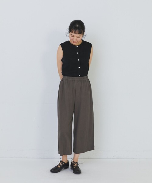 conges payes ADIEU TRISTESSE（コンジェ ペイエ アデュートリステス）の「スムースリラックスパンツ（その他パンツ・レディース・ブラック/ブラウン・FREE）」の3枚目の写真