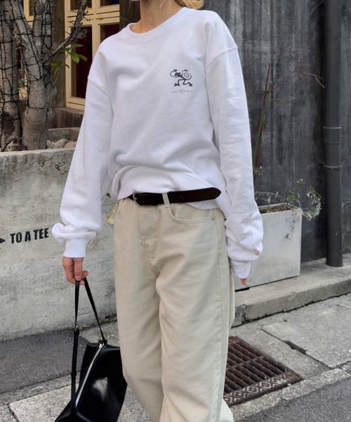 CANAL JEAN(キャナルジーン)の「Twelve12 monkey dance スウェット 裏毛(スウェット・レディース・オフホワイト/アッシュ・X-LARGE/LARGE)」の3枚目の写真