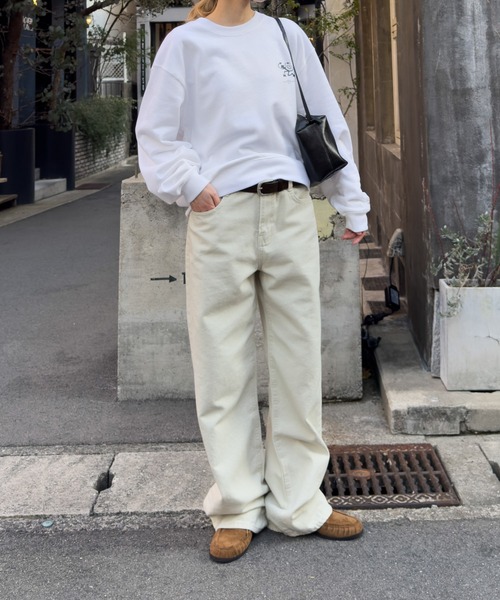 CANAL JEAN(キャナルジーン)の「Twelve12 monkey dance スウェット 裏毛(スウェット・レディース・オフホワイト/アッシュ・X-LARGE/LARGE)」の5枚目の写真