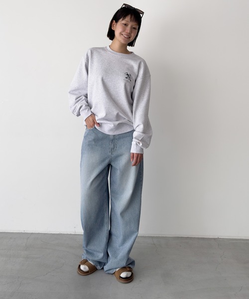 CANAL JEAN(キャナルジーン)の「Twelve12 monkey dance スウェット 裏毛(スウェット・レディース・オフホワイト/アッシュ・X-LARGE/LARGE)」の8枚目の写真