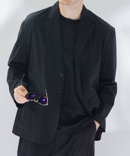 B&T CLUB(ビーティークラブ)の「ジャケット メンズ 大きいサイズ AIRYFLOW ストレッチ B&T CLUB (ビーアンドティークラブ) セットアップ可能(テーラードジャケット・メンズ・ダークグレー/ネイビー/ブラック・X1(3L~4L)/X2(4L~5L)/X3(6L~7L))」の2枚目の写真