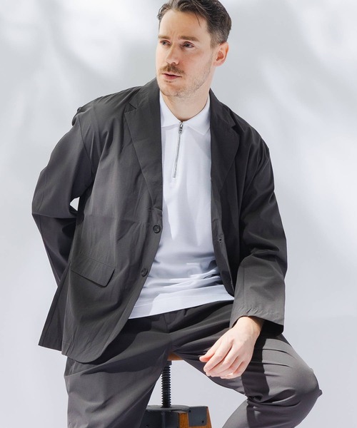 B&T CLUB(ビーティークラブ)の「ジャケット メンズ 大きいサイズ AIRYFLOW ストレッチ B&T CLUB (ビーアンドティークラブ) セットアップ可能(テーラードジャケット・メンズ・ダークグレー/ネイビー/ブラック・X1(3L~4L)/X2(4L~5L)/X3(6L~7L))」の10枚目の写真