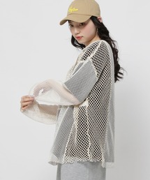 メッシュトップス」に該当するホワイト/白色系のファッション通販