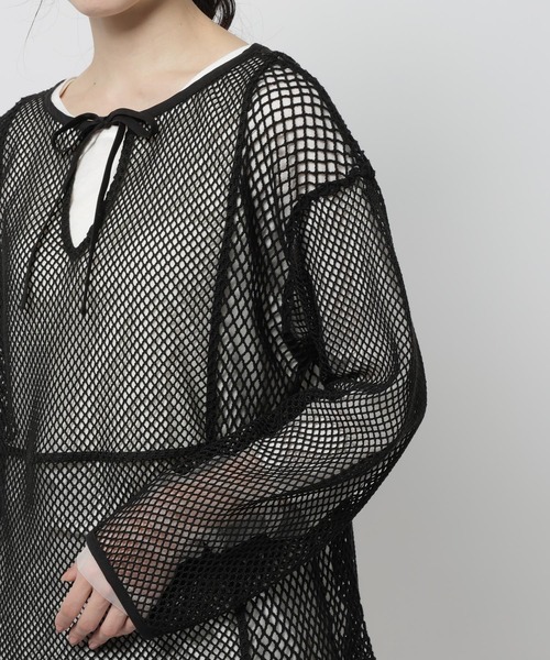 niko and...（ニコアンド）の「リメイク風メッシュプルオーバー（Tシャツ/カットソー・レディース・グリーン/オフホワイト/ブラック・FREE）」の18枚目の写真