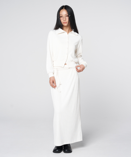 320SHOWROOM（320ショールーム）の「Covered Button Short Cardigan Ivory（カーディガン/ボレロ・レディース・アイボリー・FREE）」の2枚目の写真