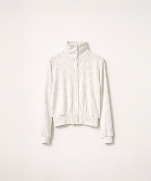 320SHOWROOM（320ショールーム）の「Covered Button Short Cardigan Ivory（カーディガン/ボレロ・レディース・アイボリー・FREE）」の3枚目の写真