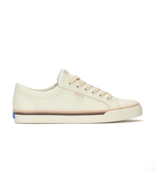 Keds(ケッズ)の「Keds ケッズ ジャンプ キック レザー フォクシング ストライプ ナチュラルホワイト(スニーカー・レディース・オフホワイト・25.0cm/22.5cm/23.0cm/24.0cm/24.5cm/23.5cm)」の2枚目の写真