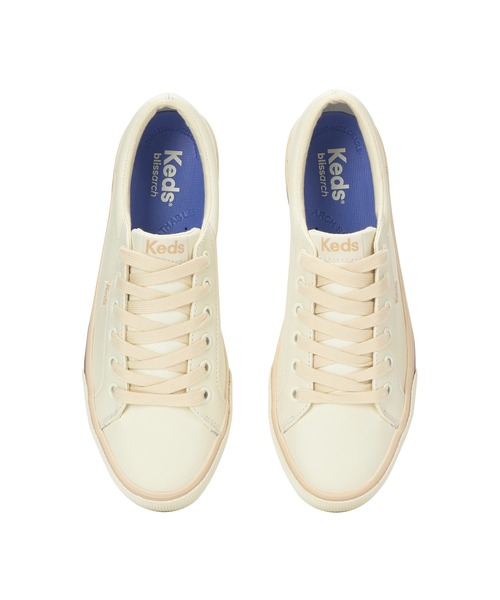 Keds(ケッズ)の「Keds ケッズ ジャンプ キック レザー フォクシング ストライプ ナチュラルホワイト(スニーカー・レディース・オフホワイト・25.0cm/22.5cm/23.0cm/24.0cm/24.5cm/23.5cm)」の3枚目の写真