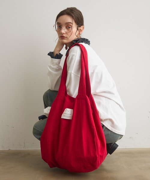 Crisp（クリスプ）の「ナチュラルビッグトートバッグ（トートバッグ・レディース・ブラック/レッド/ナチュラル・FREE）」の3枚目の写真