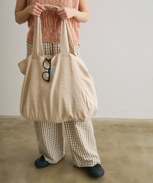 Crisp（クリスプ）の「ナチュラルビッグトートバッグ（トートバッグ・レディース・ブラック/レッド/ナチュラル・FREE）」の12枚目の写真