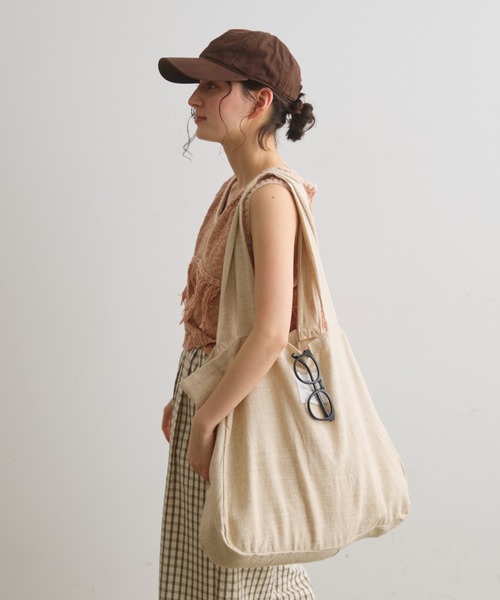 Crisp（クリスプ）の「ナチュラルビッグトートバッグ（トートバッグ・レディース・ブラック/レッド/ナチュラル・FREE）」の10枚目の写真