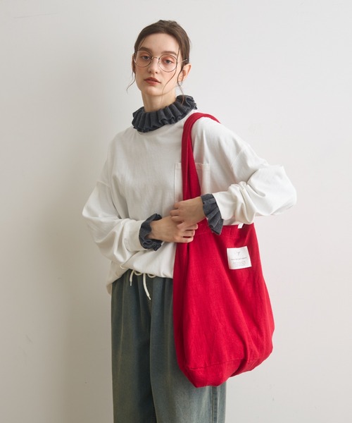 Crisp（クリスプ）の「ナチュラルビッグトートバッグ（トートバッグ・レディース・ブラック/レッド/ナチュラル・FREE）」の22枚目の写真