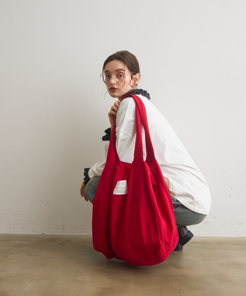 Crisp（クリスプ）の「ナチュラルビッグトートバッグ（トートバッグ・レディース・ブラック/レッド/ナチュラル・FREE）」の21枚目の写真