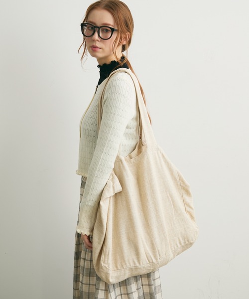 Crisp（クリスプ）の「ナチュラルビッグトートバッグ（トートバッグ・レディース・ブラック/レッド/ナチュラル・FREE）」の17枚目の写真