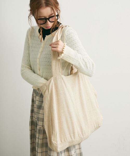 Crisp（クリスプ）の「ナチュラルビッグトートバッグ（トートバッグ・レディース・ブラック/レッド/ナチュラル・FREE）」の18枚目の写真