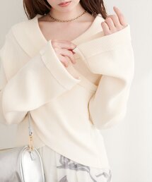 natural couture | カシュクールフレア袖ニット(ニット/セーター)