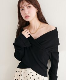 natural couture | カシュクールフレア袖ニット(ニット/セーター)