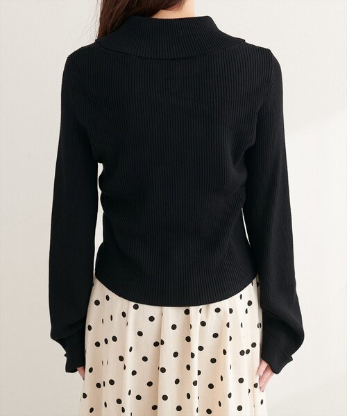 natural couture（ナチュラルクチュール）の「カシュクールフレア袖ニット（ニット/セーター・レディース・ピンク/オフホワイト/ブラック/サックスブルー/グレイッシュベージュ・FREE）」の17枚目の写真