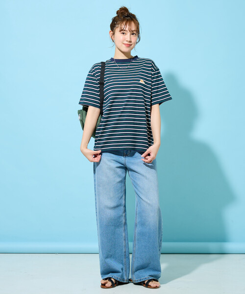FREAK'S STORE（フリークスストア）の「限定展開 KELTY × FREAK'S STORE/ケルティ 別注 ボーダー 半袖 Tシャツ（Tシャツ/カットソー・レディース・ブラウン/ネイビー/ナチュラル/グレー・ﾌﾘ-）」の6枚目の写真