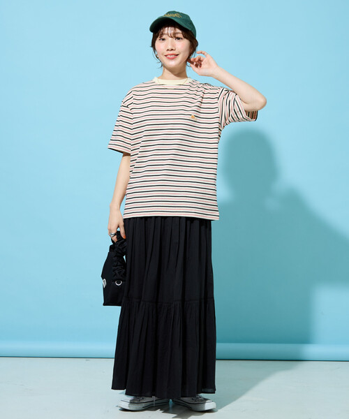 FREAK'S STORE（フリークスストア）の「限定展開 KELTY × FREAK'S STORE/ケルティ 別注 ボーダー 半袖 Tシャツ（Tシャツ/カットソー・レディース・ブラウン/ネイビー/ナチュラル/グレー・ﾌﾘ-）」の5枚目の写真