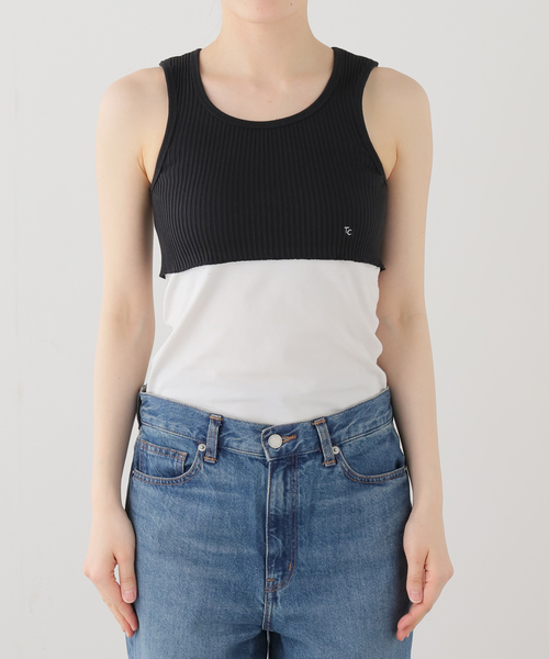 plage（プラージュ）の「《一部店舗・WEB限定》TANC TOKYO / タンクトウキョウ SUPER SHORT SKIN トップス（タンクトップ・レディース・ホワイト/ブラック・FREE）」の9枚目の写真
