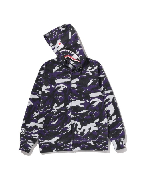 GLITCH WOODLAND CAMO SHARK ZIP HOODIE（パーカー）｜A BATHING APE