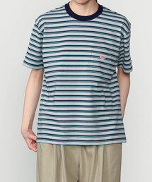 DANTON | マルチボーダー ポケットクルーネックTシャツ WOMEN