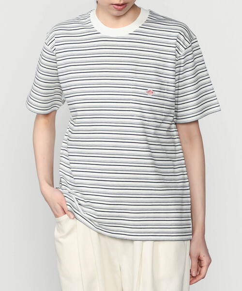 DANTON(ダントン)の「DANTON | マルチボーダー ポケットクルーネックTシャツ WOMEN(Tシャツ/カットソー・レディース・ホワイト系その他5/ブルー系その他5/レッド系その他/イエロー系その他/ブルー系その他・S/M)」の1枚目の写真