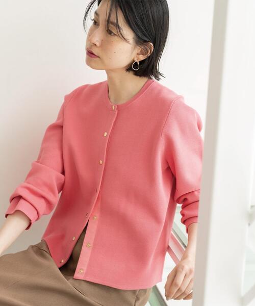 OPAQUE.CLIP（オペークドットクリップ）の「スナップボタンニットカーディガン【洗濯機OK/抗ピル】（カーディガン/ボレロ・レディース・ブラック/ピンク系/ライトグレー/ホワイト・40/38/36/42）」の4枚目の写真