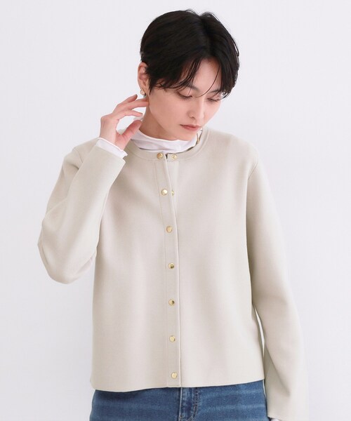 OPAQUE.CLIP（オペークドットクリップ）の「スナップボタンニットカーディガン【洗濯機OK/抗ピル】（カーディガン/ボレロ・レディース・ブラック/ピンク系/ライトグレー/ホワイト・40/38/36/42）」の13枚目の写真