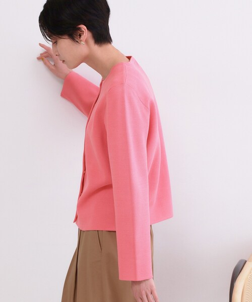 OPAQUE.CLIP（オペークドットクリップ）の「スナップボタンニットカーディガン【洗濯機OK/抗ピル】（カーディガン/ボレロ・レディース・ブラック/ピンク系/ライトグレー/ホワイト・40/38/36/42）」の5枚目の写真