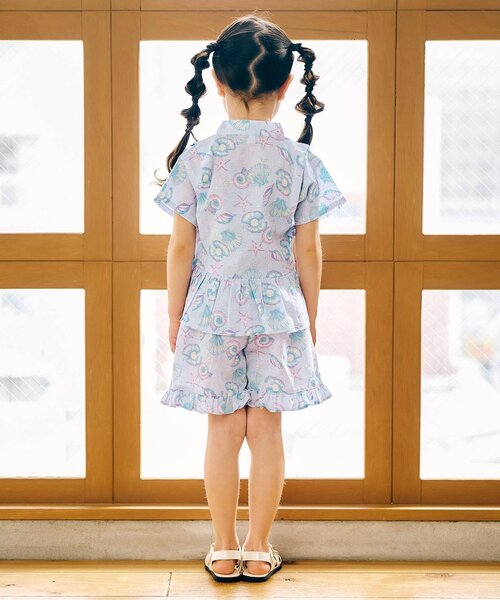 apres les cours(アプレレクール)の「【26年夏新作】アプレのはんなりGIRLSペプラム甚平(浴衣・キッズ・サックスブルー/イエロー/ドット/ラベンダー/ベビーピンク/ピンク・130/120/100/90/80/110)」の20枚目の写真