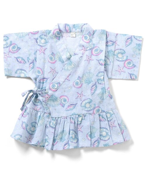 apres les cours(アプレレクール)の「【アプレのはんなり甚平】GIRLS総柄ペプラム甚平(浴衣・キッズ・サックスブルー/イエロー/ドット/ラベンダー/ベビーピンク/ピンク・130/120/100/90/80/110)」の8枚目の写真