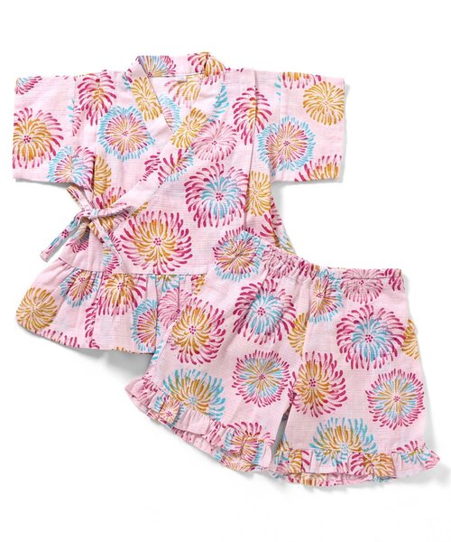 apres les cours（アプレレクール）の「アプレのはんなりGIRLSペプラム甚平（浴衣・キッズ・サックスブルー/イエロー/ドット/ラベンダー/ベビーピンク/ピンク・130/120/100/90/80/110）」の21枚目の写真