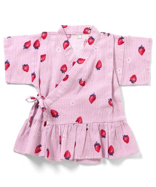 apres les cours（アプレレクール）の「アプレのはんなりGIRLSペプラム甚平（浴衣・キッズ・サックスブルー/イエロー/ドット/ラベンダー/ベビーピンク/ピンク・130/120/100/90/80/110）」の8枚目の写真