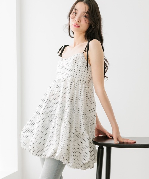 Heather(ヘザー)の「ジャガードバルーンリボンミニワンピース 666275(ワンピース・レディース・ホワイト系その他/ブラック/ブルー・FREE)」の5枚目の写真