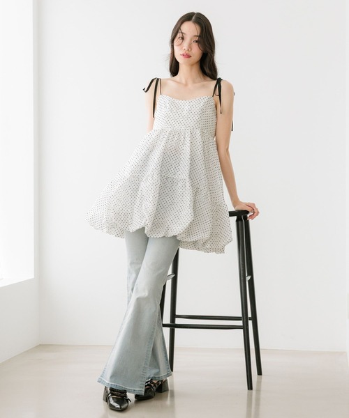 Heather(ヘザー)の「ジャガードバルーンリボンミニワンピース 666275(ワンピース・レディース・ホワイト系その他/ブラック/ブルー・FREE)」の9枚目の写真