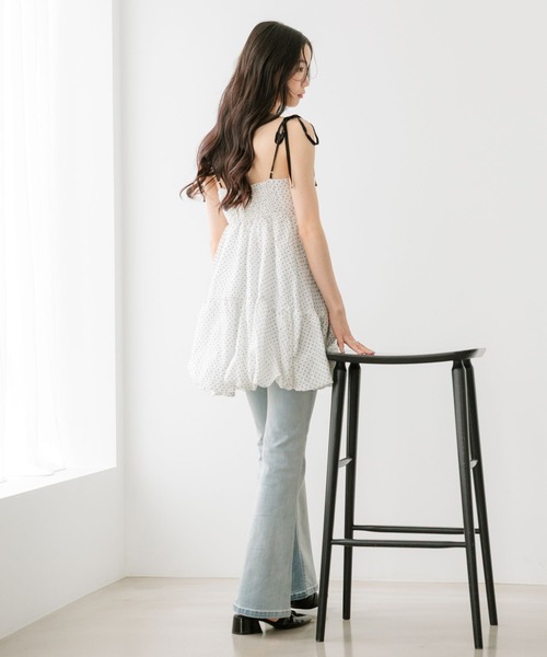 Heather(ヘザー)の「ジャガードバルーンリボンミニワンピース 666275(ワンピース・レディース・ホワイト系その他/ブラック/ブルー・FREE)」の12枚目の写真