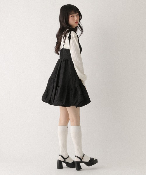 ジャガードバルーンリボンミニワンピース 666275（ワンピース