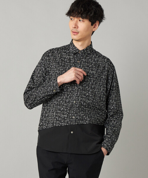 COMME CA MEN（コムサメン）の「ピンパターン 切替シャツ（シャツ/ブラウス・メンズ・ブラック・M/L）」の5枚目の写真
