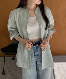 【雑誌InRed5月号掲載】冷感リネンバンドカラーシャツ【親子コーデ】