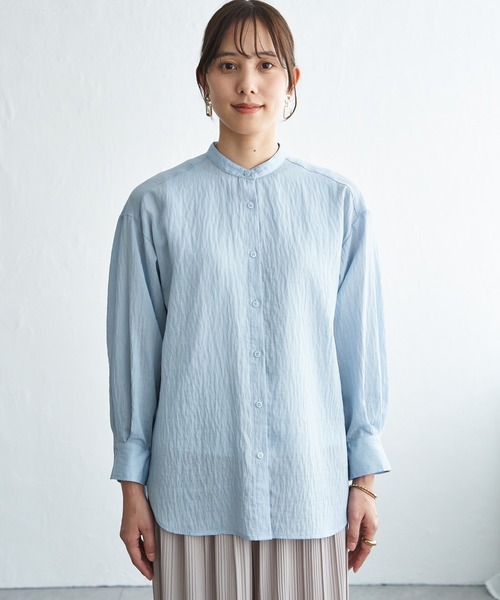 ikka(イッカ)の「【雑誌InRed5月号掲載】冷感リネンバンドカラーシャツ【親子コーデ】(シャツ/ブラウス・レディース・チャコール/ライトグリーン/ピンク/ブルー/ホワイト/グレイッシュベージュ・L/M/S)」の18枚目の写真