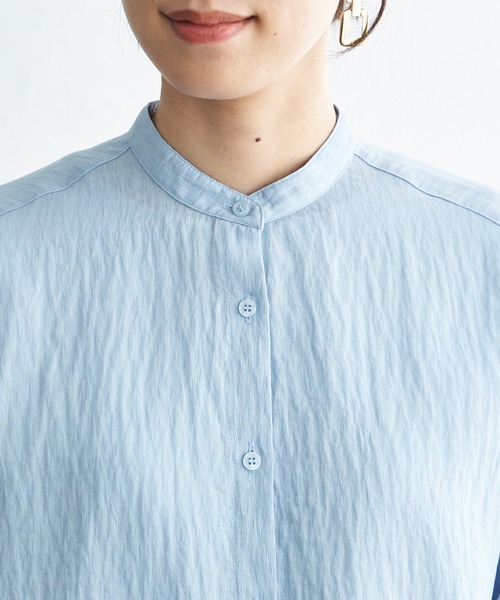 ikka(イッカ)の「【雑誌InRed5月号掲載】冷感リネンバンドカラーシャツ【親子コーデ】(シャツ/ブラウス・レディース・チャコール/ライトグリーン/ピンク/ブルー/ホワイト/グレイッシュベージュ・L/M/S)」の19枚目の写真
