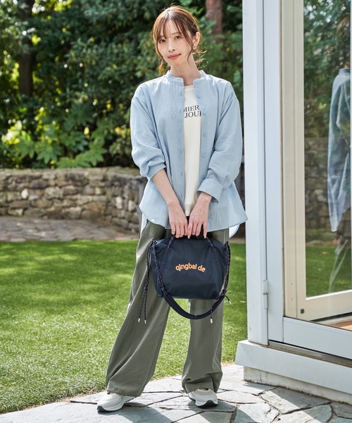 ikka（イッカ）の「【雑誌InRed5月号掲載】冷感リネンバンドカラーシャツ（シャツ/ブラウス・レディース・チャコール/ライトグリーン/ピンク/ブルー/ホワイト/グレイッシュベージュ・L/M/S）」の14枚目の写真